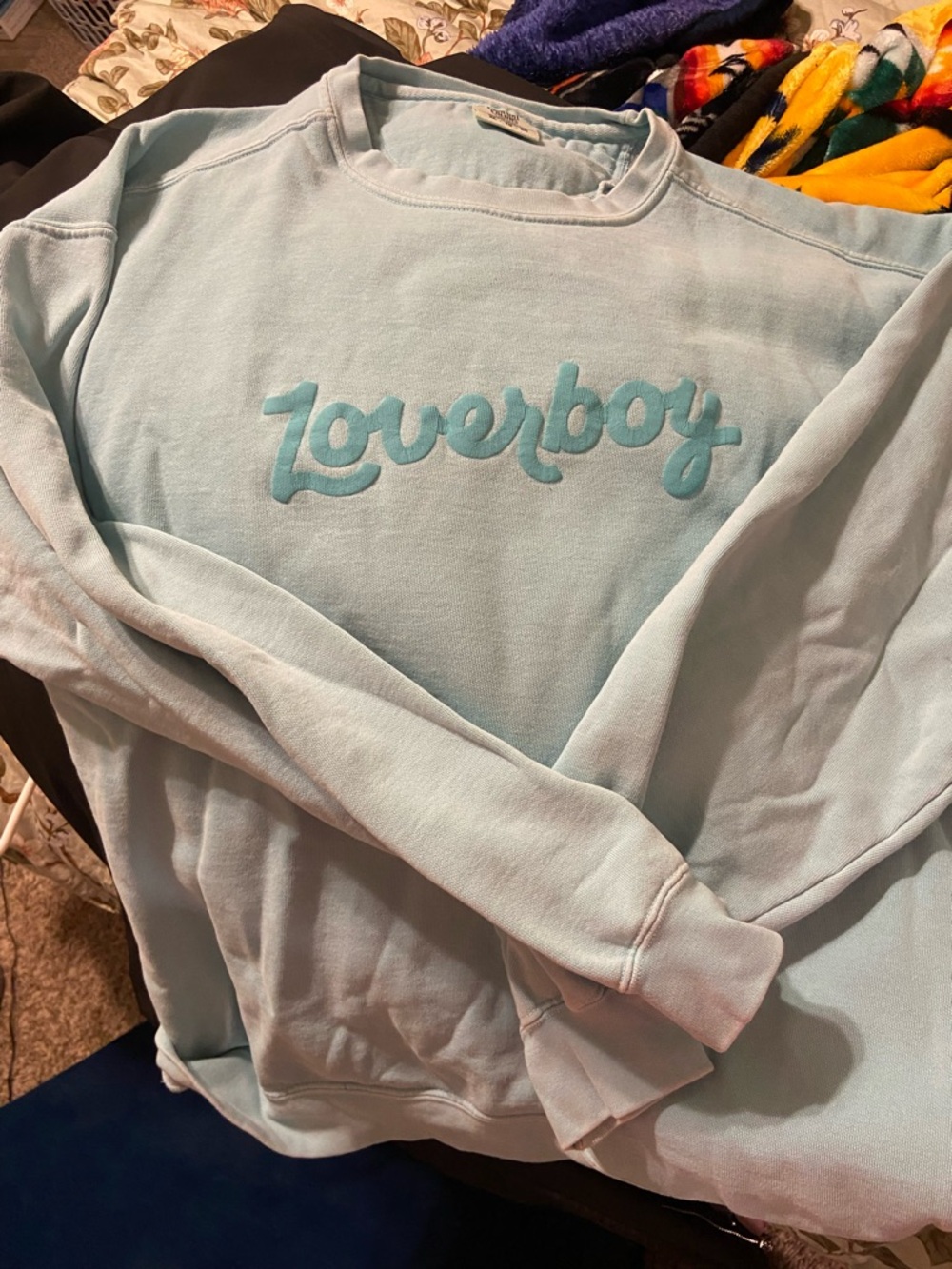 Loverboy’s Light Blue Crewneck Sweatshirt